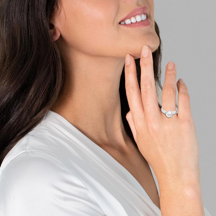 Actual product image Rafaela Donata Ladies Sterling Silver Cubic Zirconia Shell Core Pearl Silver - 3904 (54, 925 Silver)