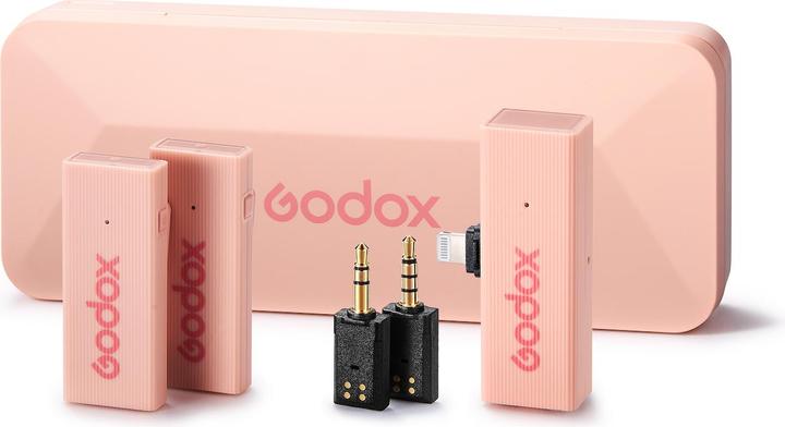 Godox MoveLink Mini Lightning Kit 2 2,4 GHz 1 récepteur et 2 émetteurs roses (Nouveauté)