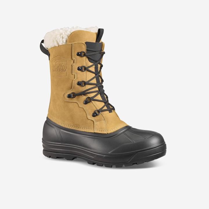 Actual product image Quechua Men's leather snow boots with laces warm waterproof winter hiking boots - SH900 (43)