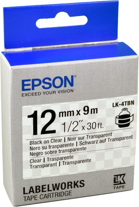 Actual product image Epson Label Cassette Lk-4tbn (1.20 cm, Black)