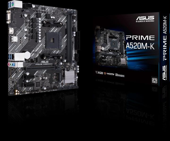 Actual product image ASUS Prime A520M-K (AM4, AMD A520, mATX)