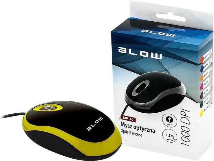 Actual product image Blow Optical mouse MP-20 USB yellow (Cable)