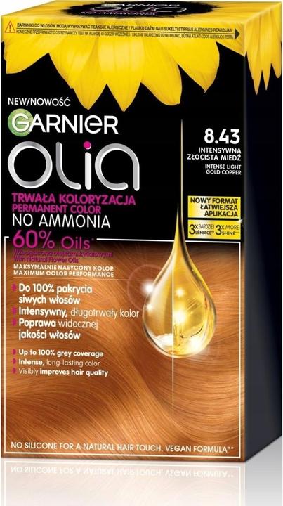 Produktbild Garnier Olia farba do włosów 8.43 Intense Light Gold