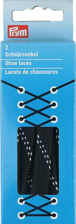 Prym Flachsenkel wasserabweisend 10 mm 100 cm schwarz/weiss 1 Paar (100 cm)