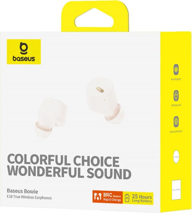 Immagine prodotto Baseus Cuffie Bowie E18 wireless TWS ENC IPX4 - bianche (ANC, 25 h, Senza fili)