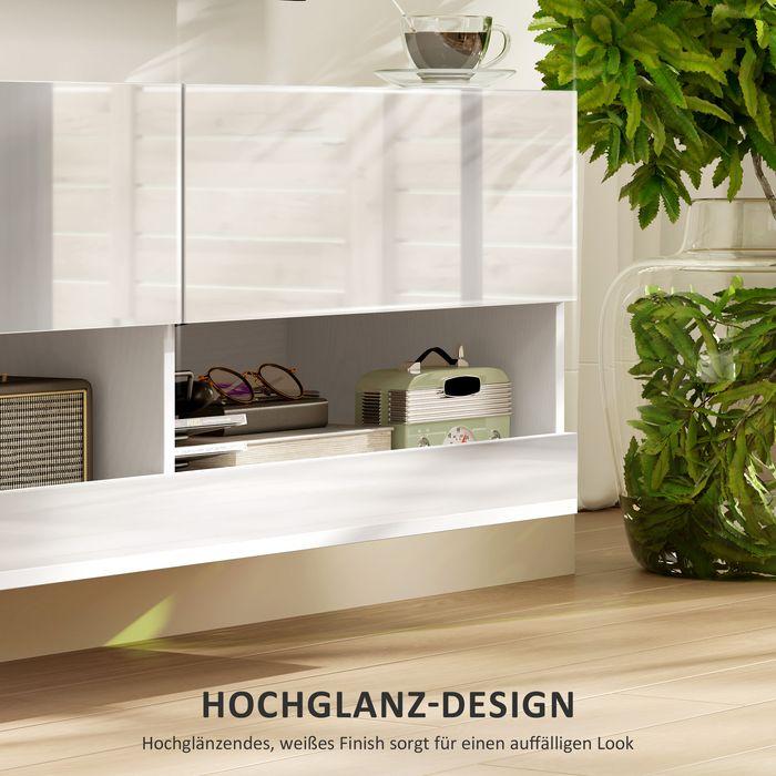 Actual product image Swisshandel24 TV-Hängeschrank mit LED-Beleuchtung, TV-Schrank 120 x 35 x 40,5 cm Hochglanzweiss