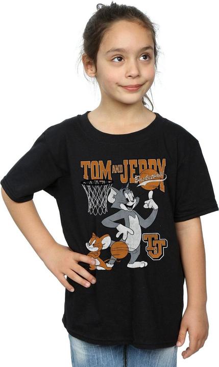 Actual product image Tom & Jerry Girls Spinning Basketball Cotton T-Shirt (152, 158)