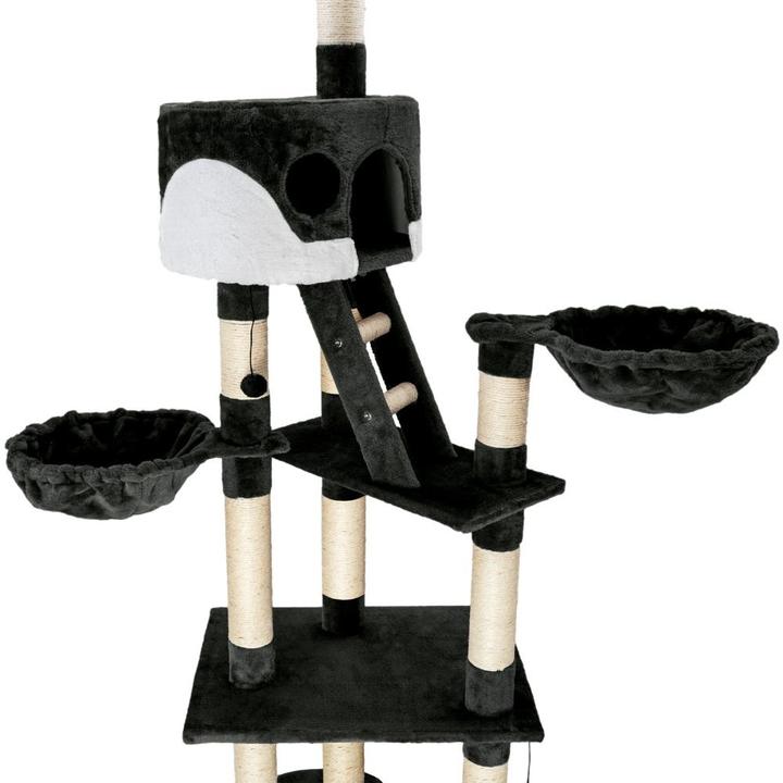 Immagine prodotto tectake Albero del gatto Hansi (260 cm, Bianco, Nero)