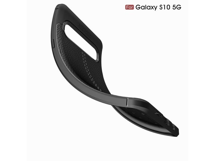Actual product image Screenguard Samsung Galaxy S10 5G Case Leather Design TPU Cover (Samsung Galaxy S10 5G)
