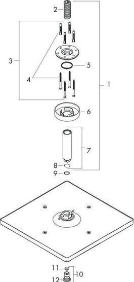 Actual product image hansgrohe Raindance E 300 1jet overhead shower (1 Beam types, 19 l/min)
