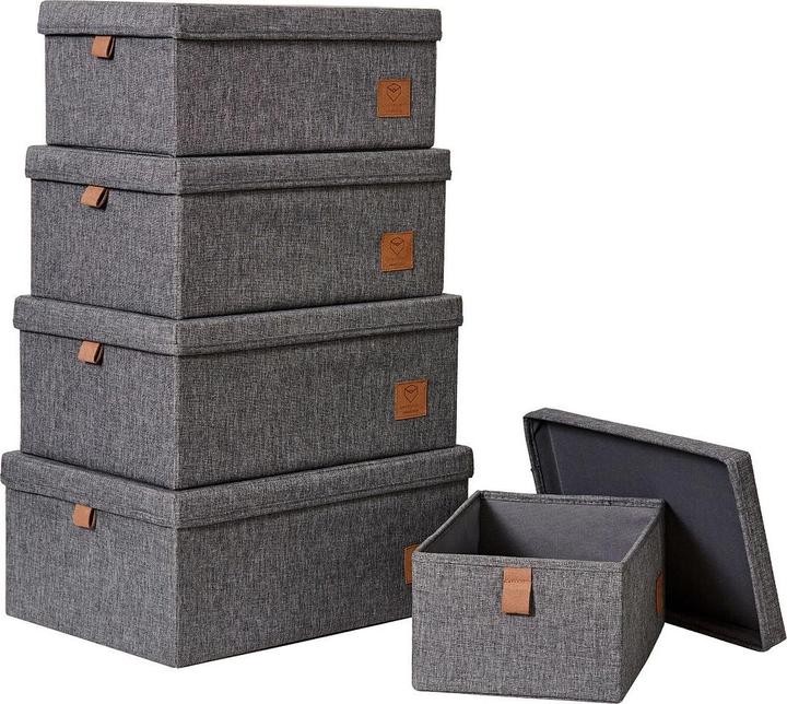 Love it Store it Premium Ordnungsboxen 5er Set (28 x 40 x 17 cm, 19 l)