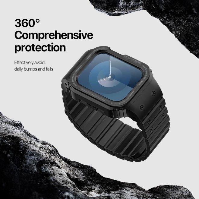 Produktbild Dux Ducis OA Armband Apple Watch 38mm/40mm/41mm - Schwarz (38 mm, 40 mm, 41 mm, Silikon, Apple Watch Series 2, Apple Watch Series 1, Apple Watch Series 3, Apple Watch Series 4, Apple Watch Series 5, Apple Watch Series 6, Apple Watch Series 7, Apple Watch Series 8, Apple Watch Series 9, Apple Watch SE)
