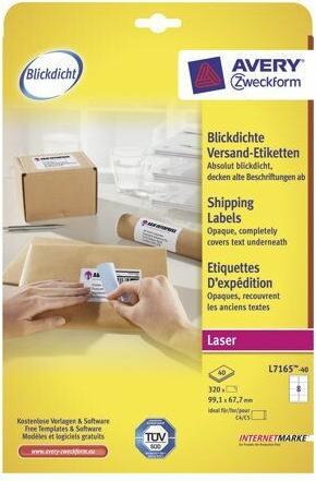 Actual product image Avery Versand labels