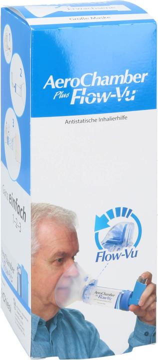 Produktbild Sandoz AeroChamber plus Flow-Vu mit Maske für Erwachsene und Kinder ab 5 Jahren, 1 St. Inhalierhilfe