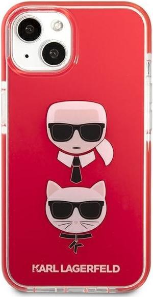 Actual product image Karl Lagerfeld Hard Cover TPE Karl and Choupette Head Case Red, for iPhone 13 Mini, KLHCP13STPE2TR (Apple iPhone 13 mini)