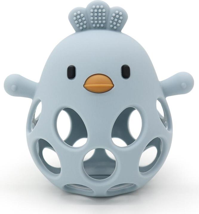 Magni Teether ball duckling in LFGB silicone, blue - (5632)