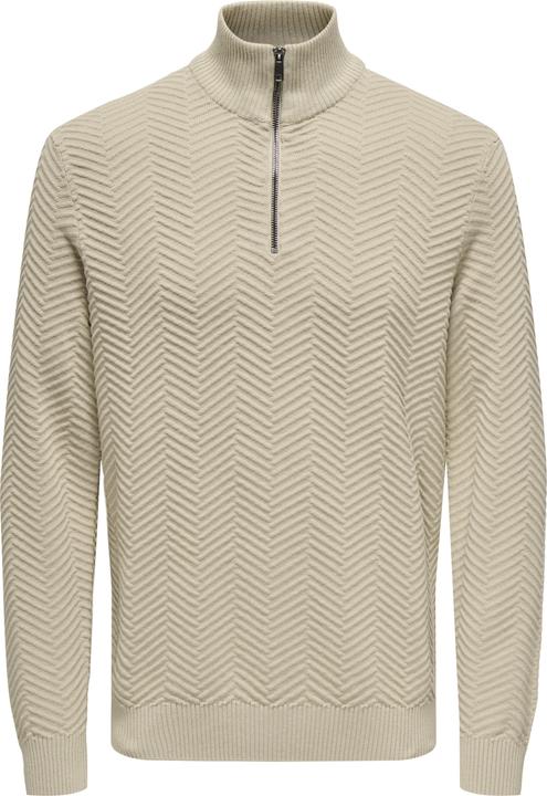 Only & Sons Onsmace Reg 12 Herringbon Half Zip Knit