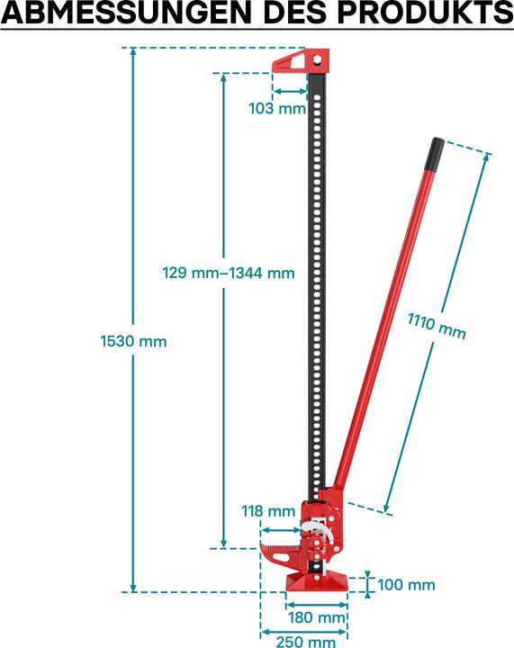 Actual product image Wiltec Farm Jack jack 150cm 60" 3000kg off-road vehicle stick winch ATV jack