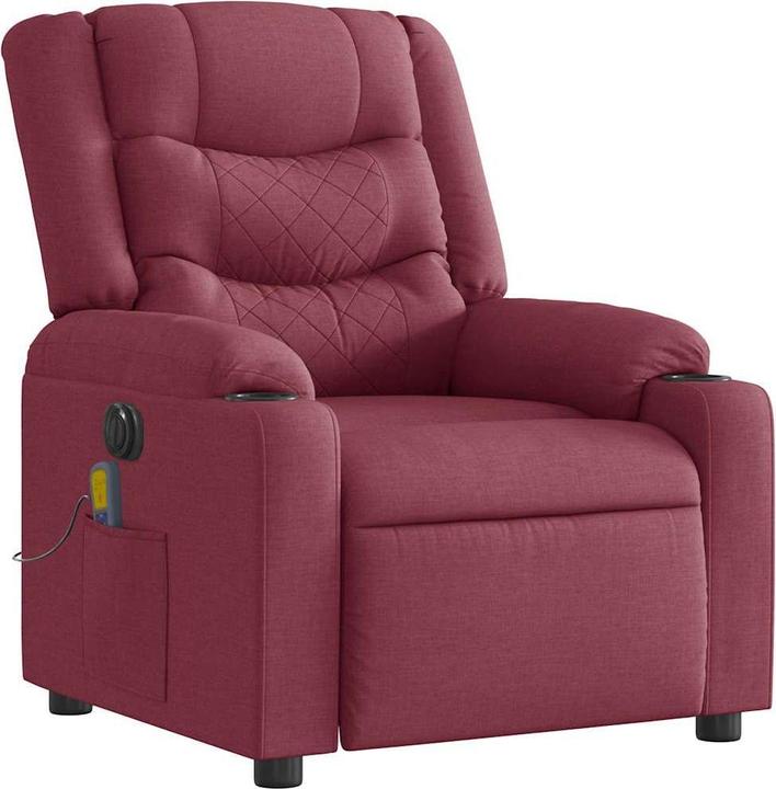 Image du produit VidaXL Fauteuil de massage électrique vin rouge tissu