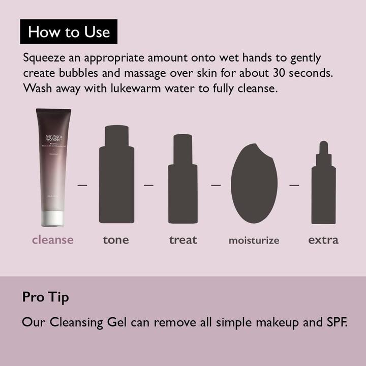Immagine prodotto Haruharu Wonder Wonder Black Rice Moisture Soft Cleansing Gel 100ml - Detergente in schiuma di riso nero fermentato (Gel, 100 ml)