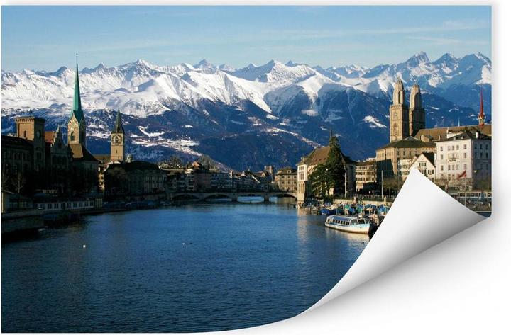 Actual product image Trenddeko Lake Zurich with Alps (60 x 40 cm)