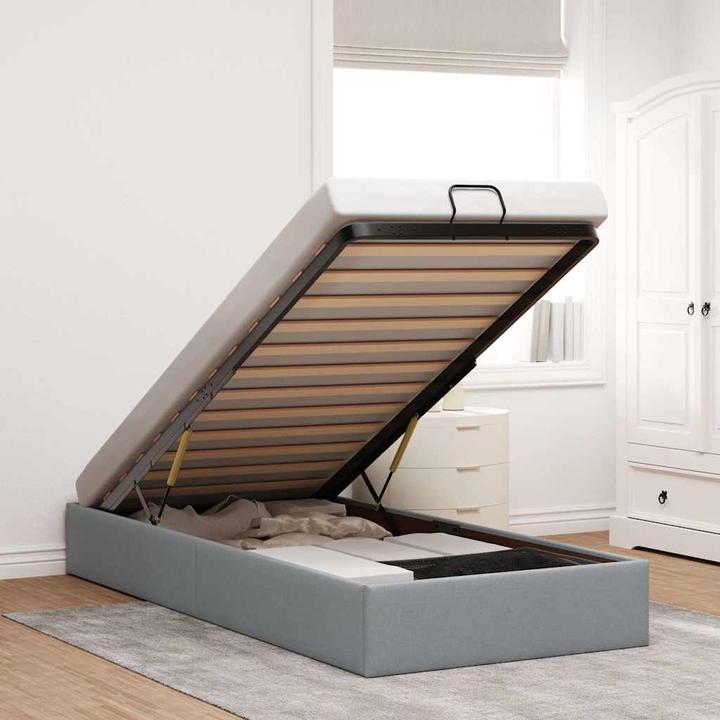 Image du produit VidaXL Lit Ottoman sans matelas Gris clair 160x200 cm Tissu (160 x 200 cm)