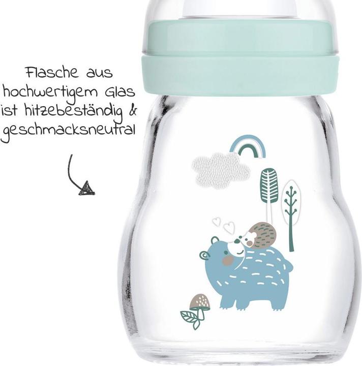 Image du produit MAM Babyflaschen Glas-Flasche 2er Pack Feel Good 170 ml - Silikon (170 ml)