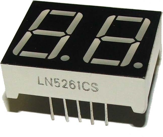 Actual product image OEM 7-Segment Display Red Com. Cathode 2 characters 14mm (Electronics kit)