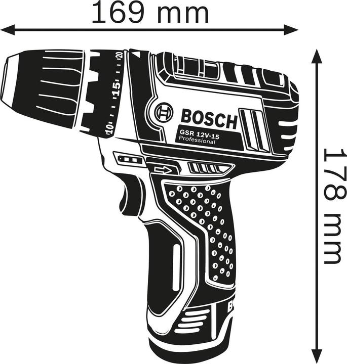 Actual product image Bosch Professional GSR 12V-15 (Rechargeable battery operated)