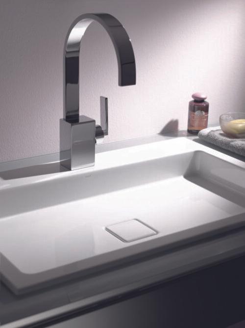Produktbild Alape Einbaubecken EB.RE700H.2, rechteckig B: 700mm H: 90mm T: 460mm, 2208000000, weiss (460 mm, 700 mm)