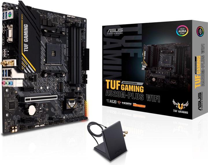 Produktbild ASUS TUF GAMING A520M-PLUS WIFI (AM4, AMD A520, mATX)