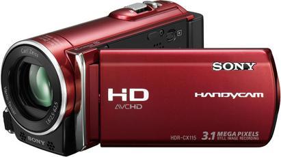 Produktbild Sony HDR-CX115, FullHD Flash Camcorder, 25x Zoom, Rot