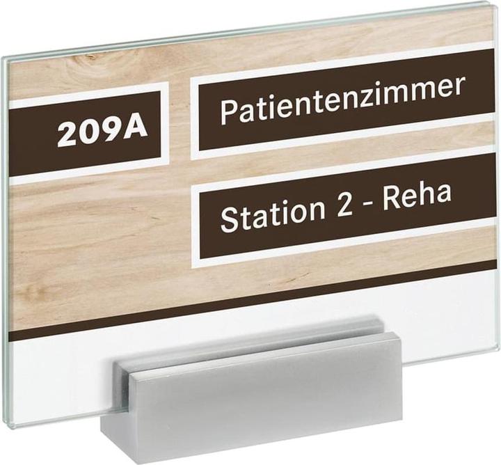 Actual product image Moedel MONACO™ door sign, height 105 mm, A6, weight 0.54 kg.