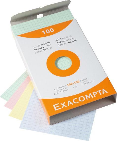 Actual product image Exacompta Cartes-fiches quadrillées (105 x 148 mm, 205 g/m², 100 x)