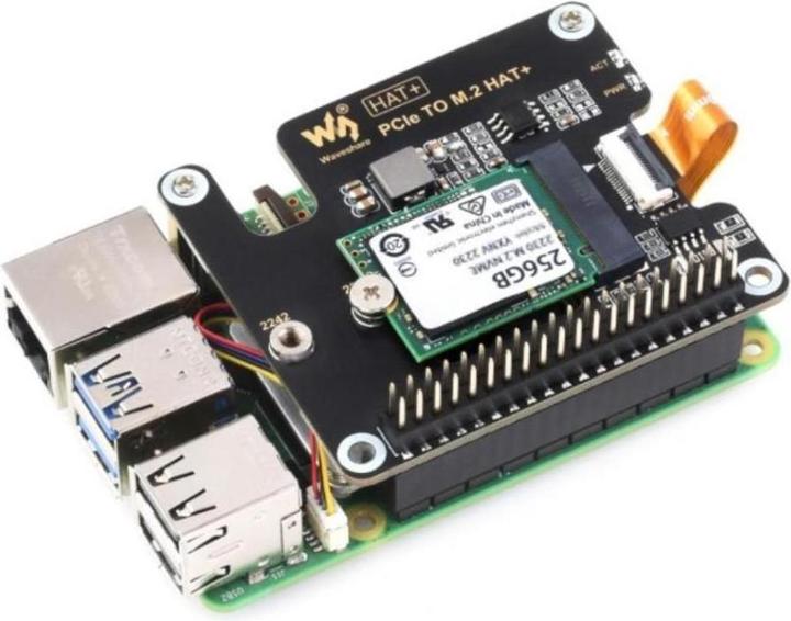 Image du produit Raspberry Pi EB120819 - PCIe to M.2 adapter for 5, supports NVMe protocol M.2 Solid Sta