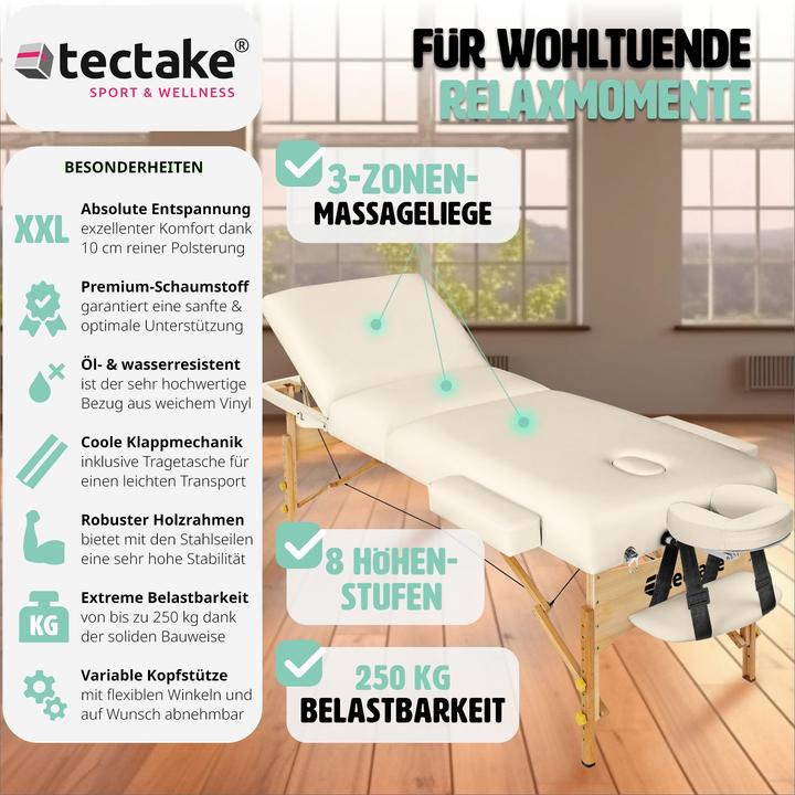 Image du produit tectake Table de massage 3 zones