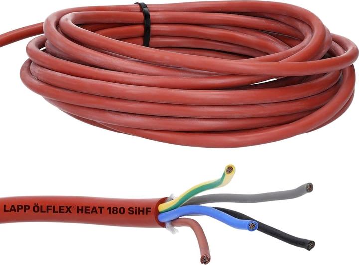 Actual product image Lapp 10 metres 00460163 Ölflex Heat 180 silicone cable 5x1.5 mm² I Sauna cable 5-core with green-yellow (10 m)