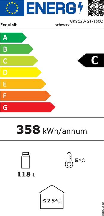 Etichetta energetica Exquisit Unità di raffreddamento per bevande (118 l)