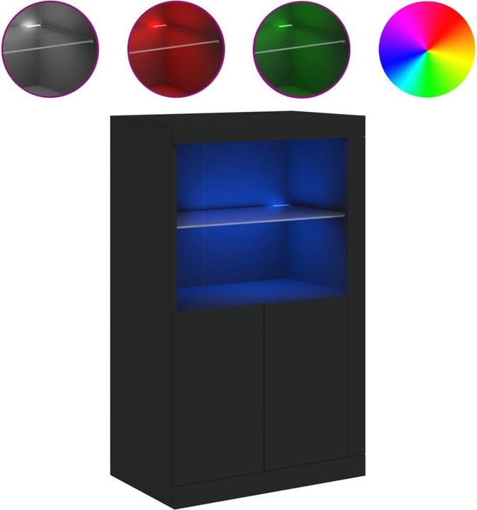Image du produit VidaXL Armoire d'appoint avec lampes LED Noir (60.5 x 37 x 100 cm)
