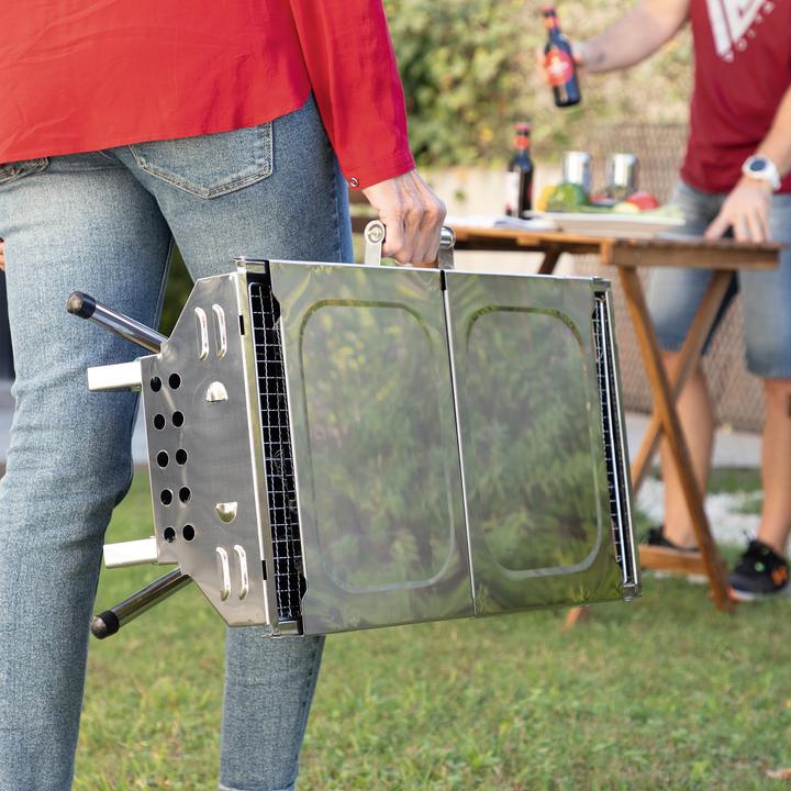 Actual product image InnovaGoods Portable charcoal barbecue - collapsible - stainless steel