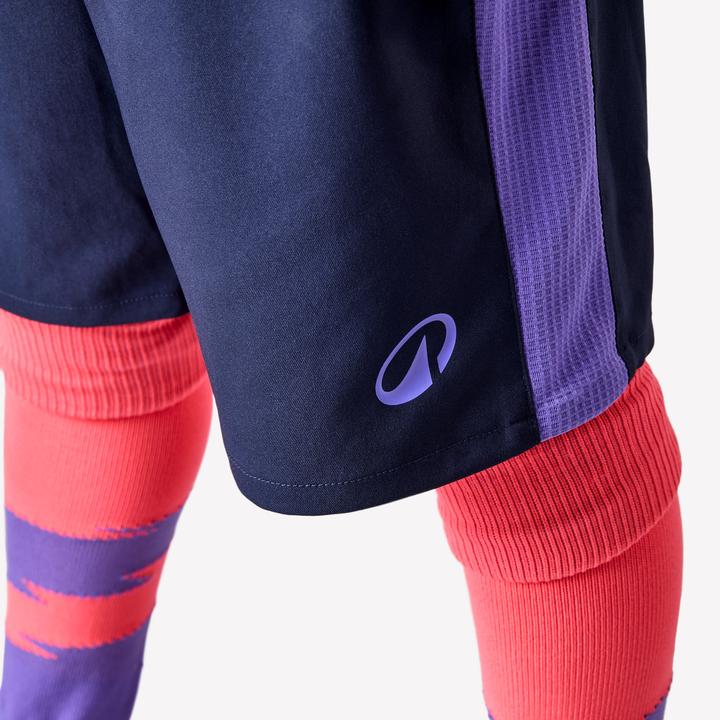 Actual product image Kipsta Kinder Fussball Shorts - Viralto Kids blau/lila Streifen (5, 6)