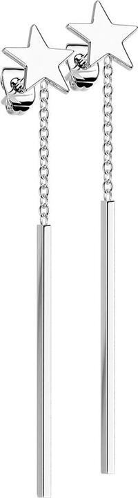 Star Piercing Ohrstecker silber Stern Anhänger Kette mit Balken (ohne Messing, Chirurgenstahl 316L)