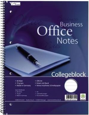 Immagine prodotto Neutralware Collegeblock Office DIN A4 foderato con margine 70g/m² 80 fogli (A4, Righe, Nessuna rilegatura)