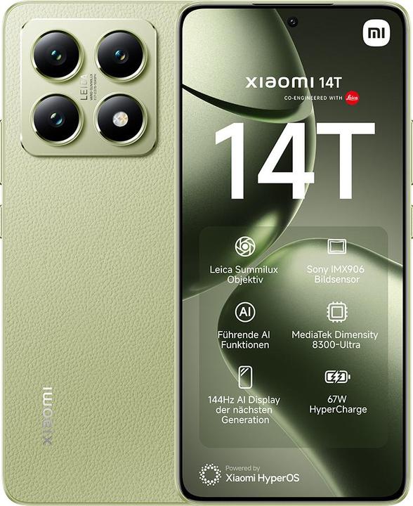 Actual product image Xiaomi 14T (256 GB, Lemon Green, 6.67", Dual SIM, 50 Mpx, 5G)