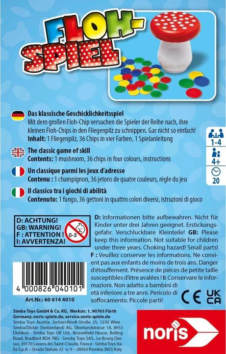 Image du produit Noris Jeu de puces (Allemand, Français, Italien, Anglais)