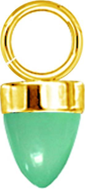 Image du produit Star Piercing Anhänger vergoldet ein Kegel Glas grün (sans laiton, Acier chirurgical 316L)