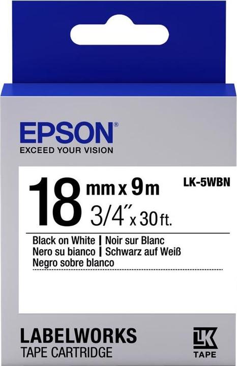 Epson Label Cassette Lk-5wbn (1.80 cm, Black)