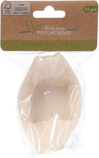 Image du produit Plats à hors-d'oeuvre en bois de peuplier, 12 pcs.