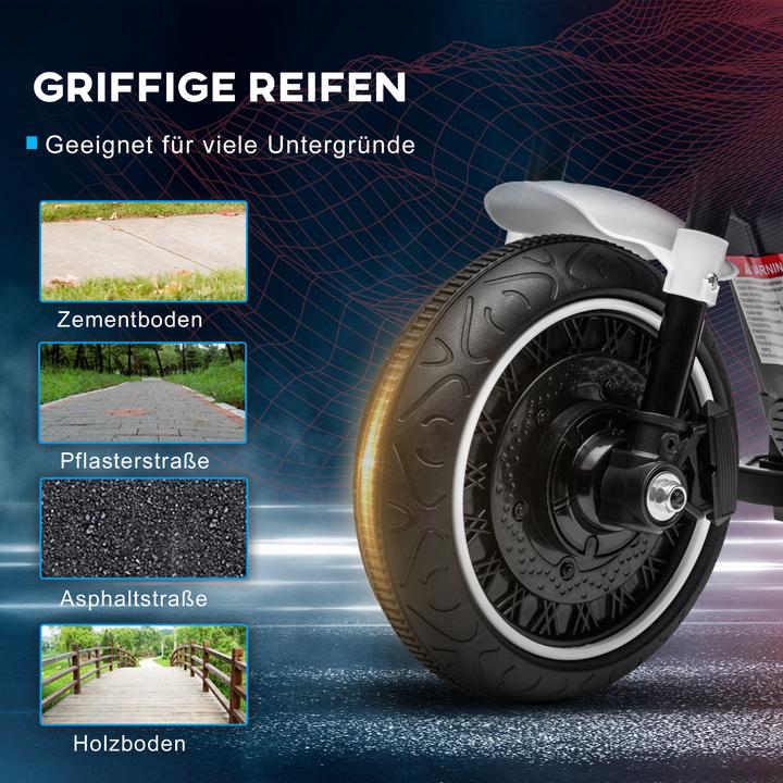Immagine prodotto Homcom Elektromotorrad Kunststoff, Metall Weiss+Schwarz (6 V)