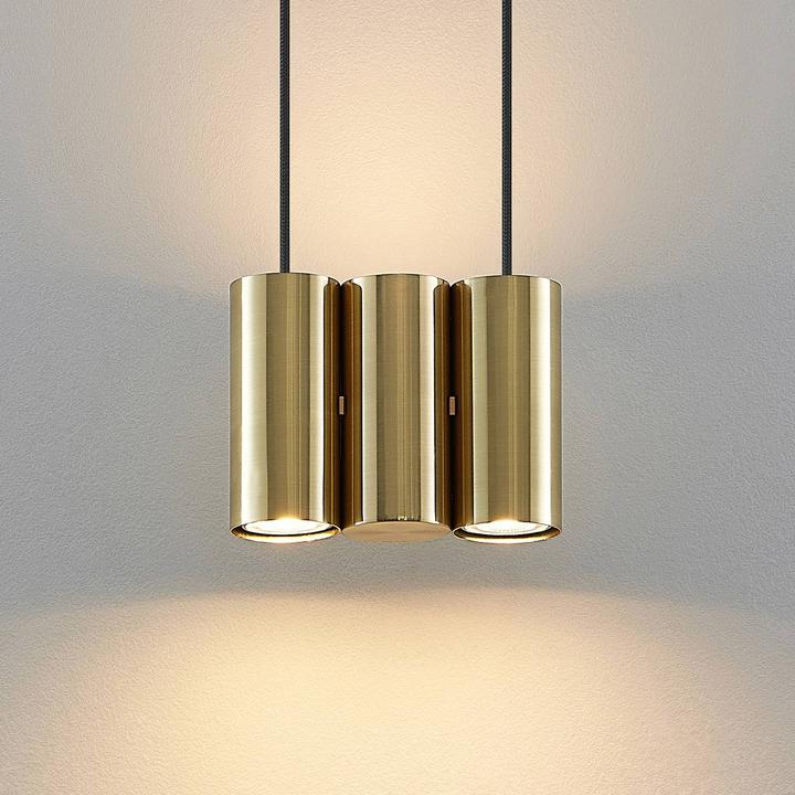 Actual product image Lucande Cesur 3 pendant light Brass (GU10)